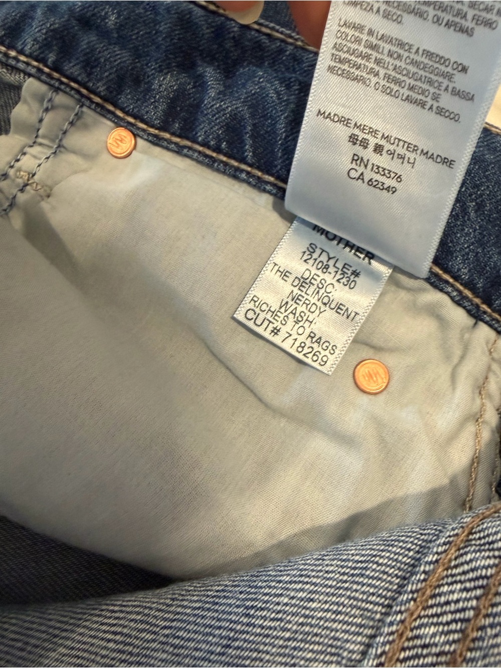 MOTHER SUPERIOR NWT The Delinquent Nerdy Riches to Rags Jeans 27 - Picture 12 of 16